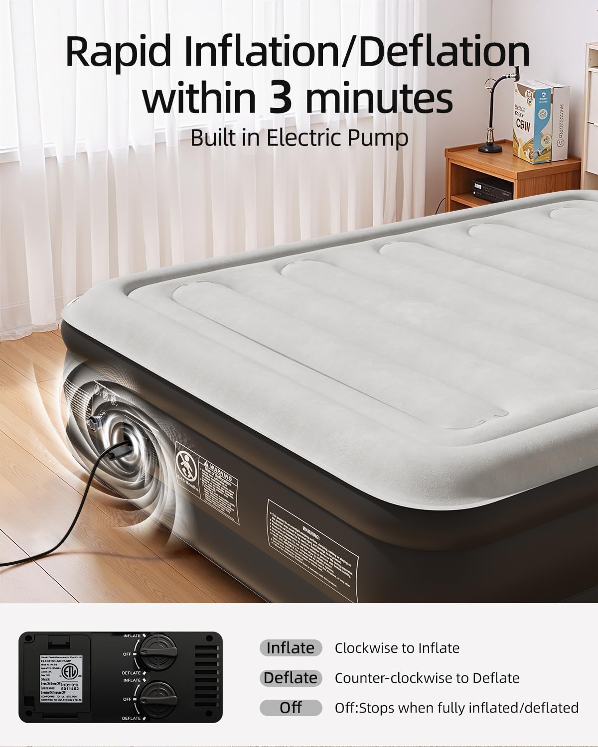 Thumbnail 6 de CHILLSUN 2026 Upgraded Full Air Mattress with Built-In Pump (18" Raised)