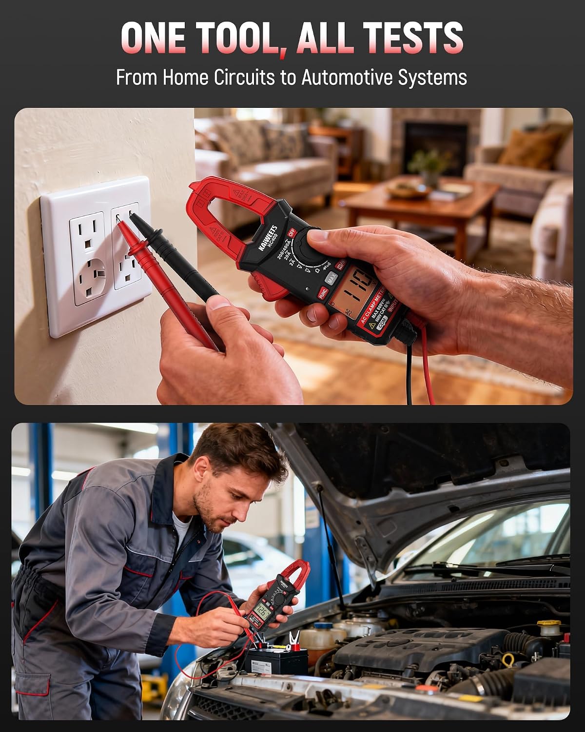 Thumbnail 6 de KAIWEETS KC400 Clamp Meter: 5-in-1 Digital Clamp with 400A, 600V, 2000 Counts