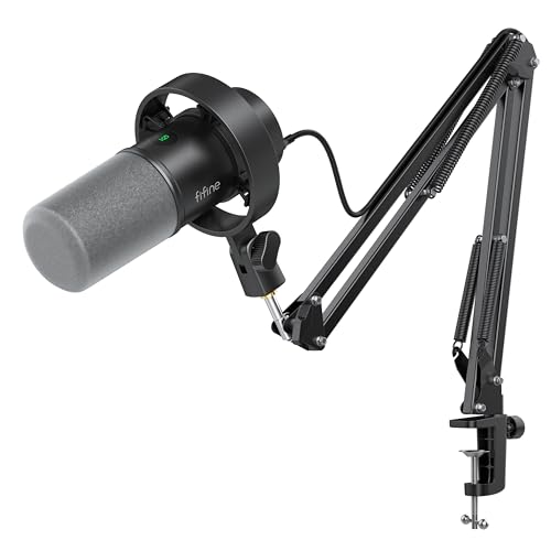 Detalle de FIFINE AmpliTank K688CT Podcast Microphone Kit (USB/XLR) with Boom Arm