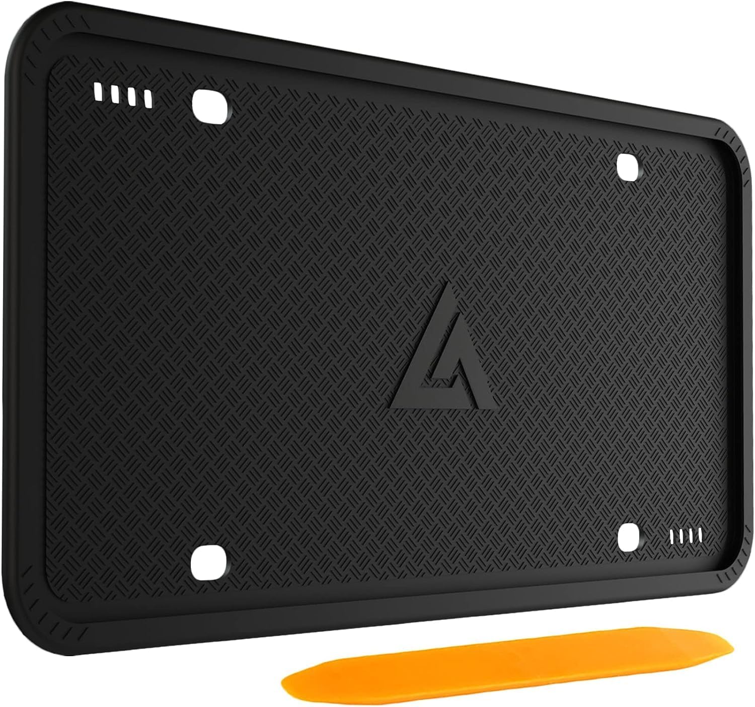 Detalle de Aujen Black Silicone License Plate Frames (1 Pack) — Rust-Proof, Rattle-Proof, Weather-Proof