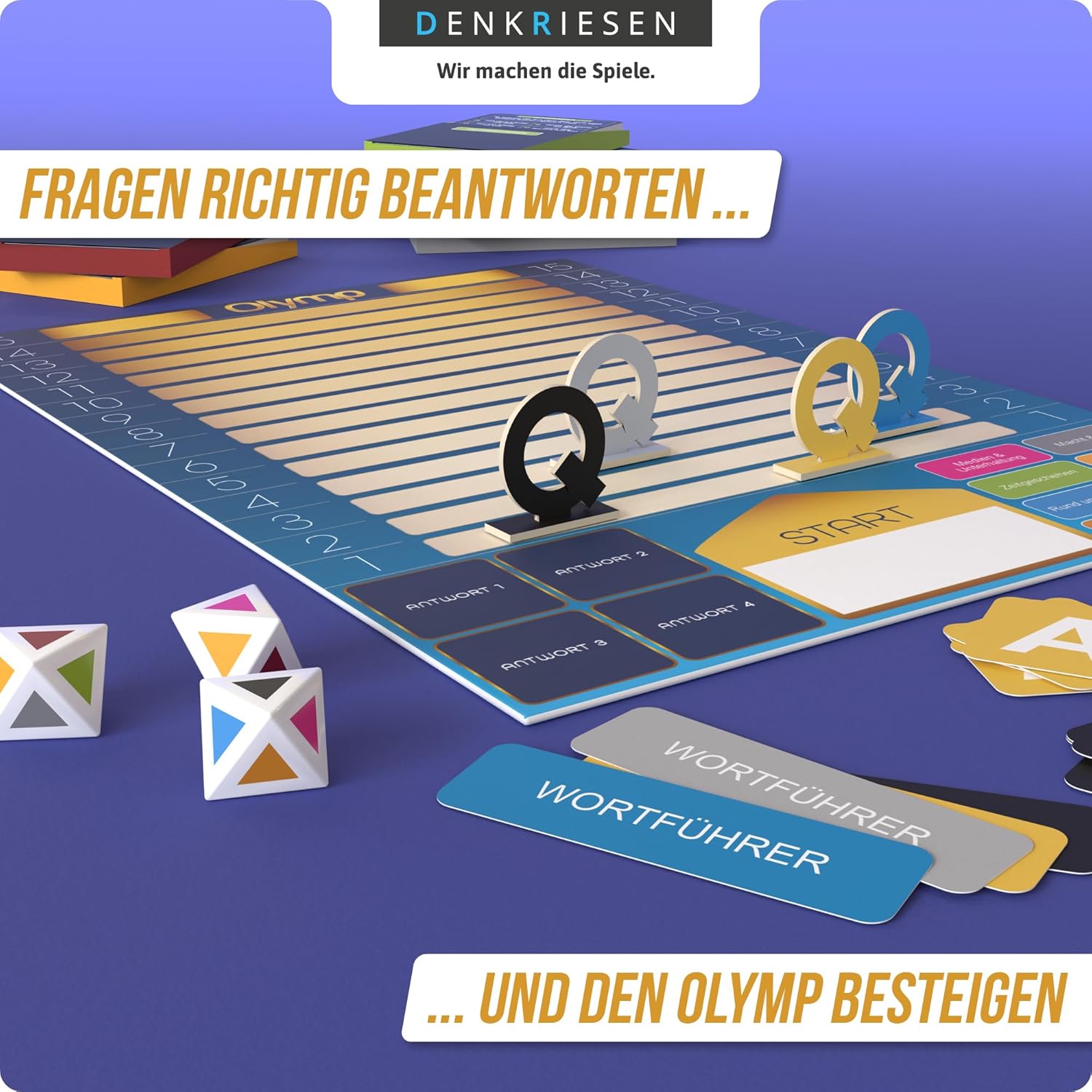 Thumbnail 4 de DENKRIESEN Quizduell Olymp Brettspiel mit 1200 Fragen
