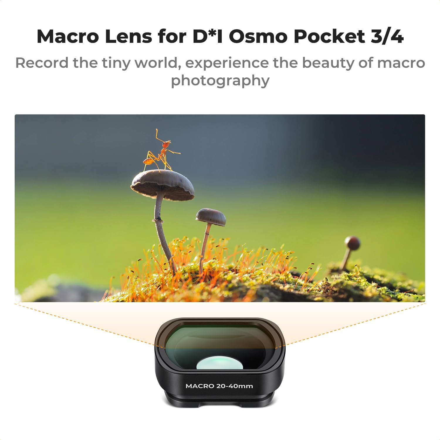 Detalle de K&F CONCEPT 6-pack Filter Kit for DJI Osmo Pocket 3: 10X Macro + 1.2X Anamorphic + 112° Wide + ND8/ND32/ND128