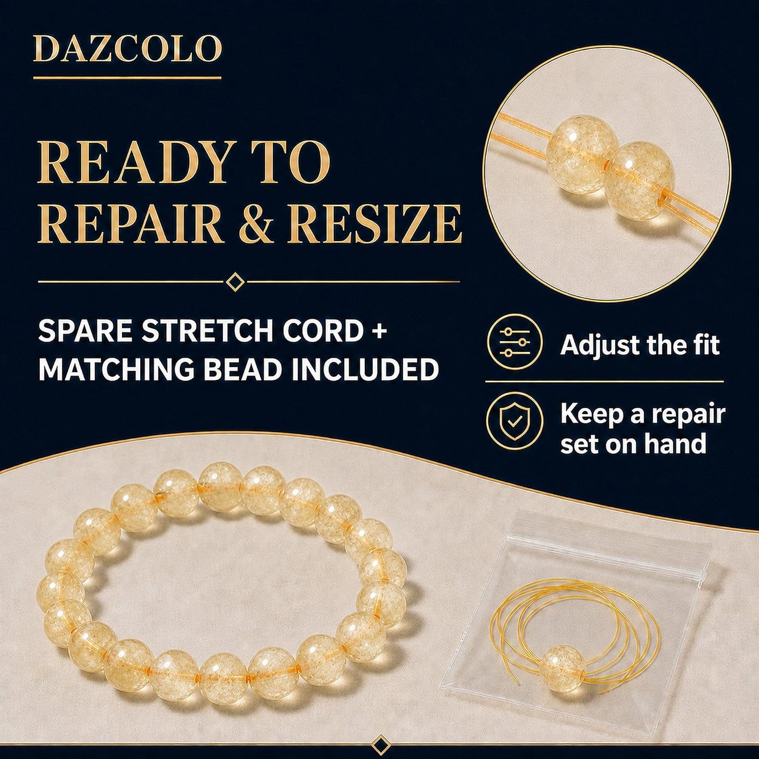 Detalle de DAZCOLO Gemstone Stretch Bracelet, 7-inch