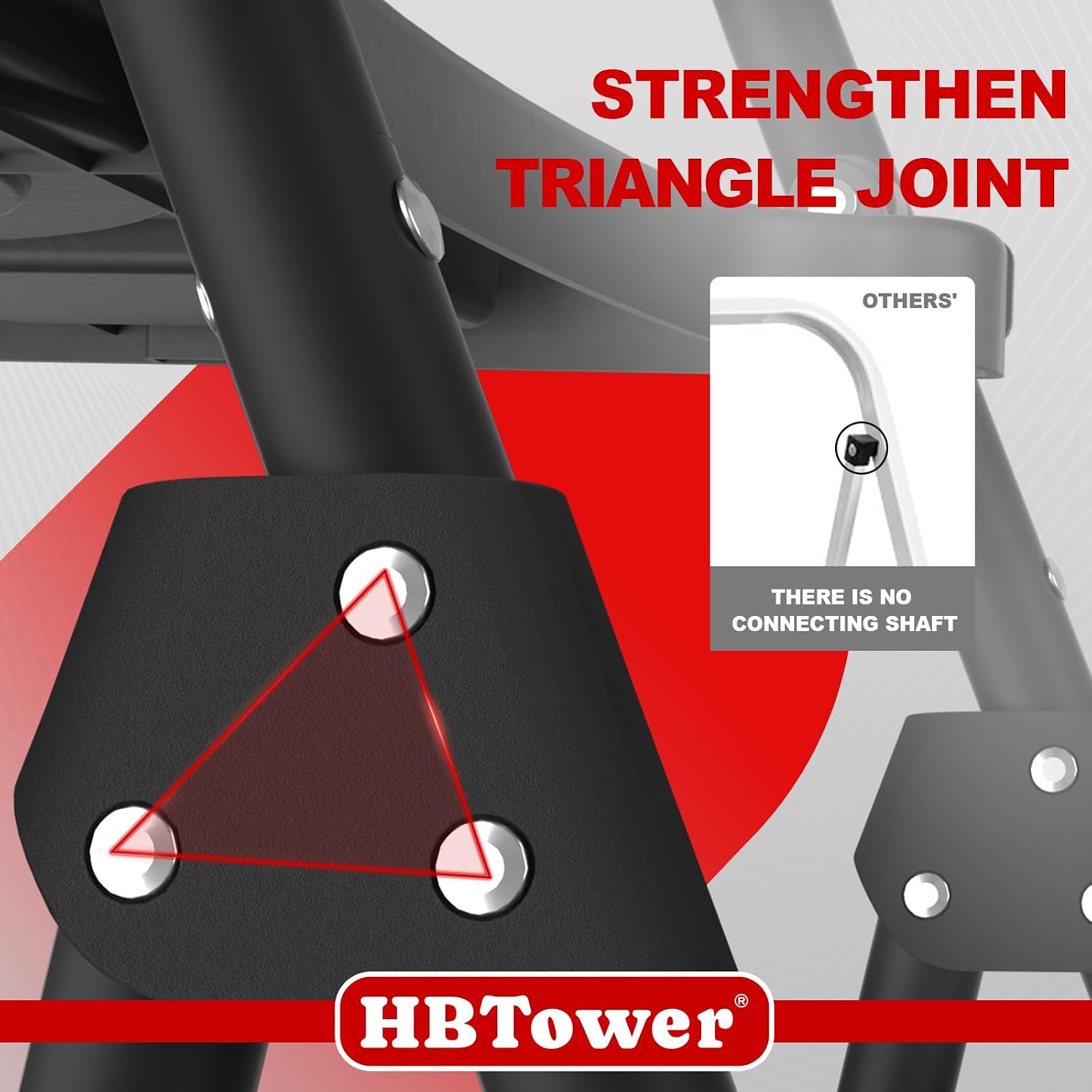 Detalle 2 de HBTower Folding Step Ladder with Wide Non-Slip Pedals and Tool Tray