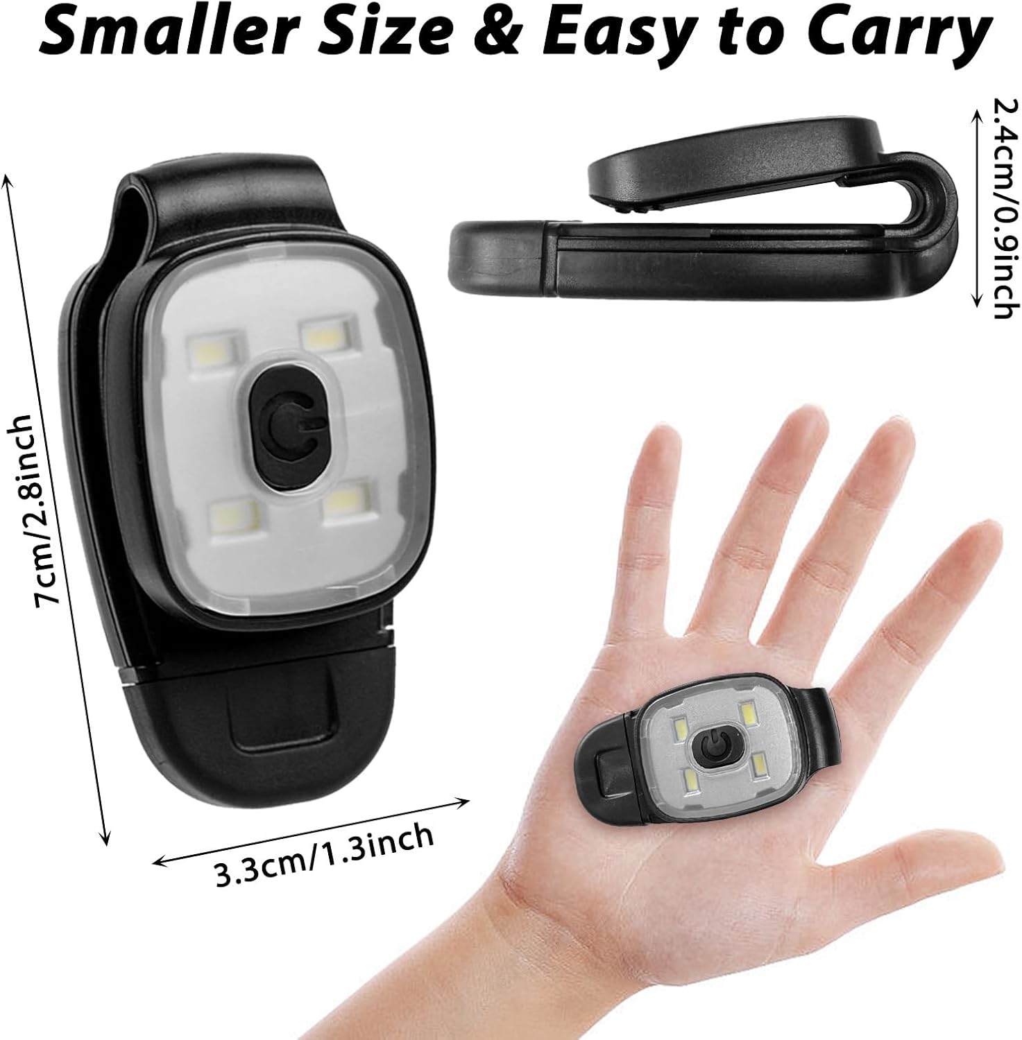 Thumbnail 1 de Xerteam 2 Pack Clip-On Torch USB rechargeable running light