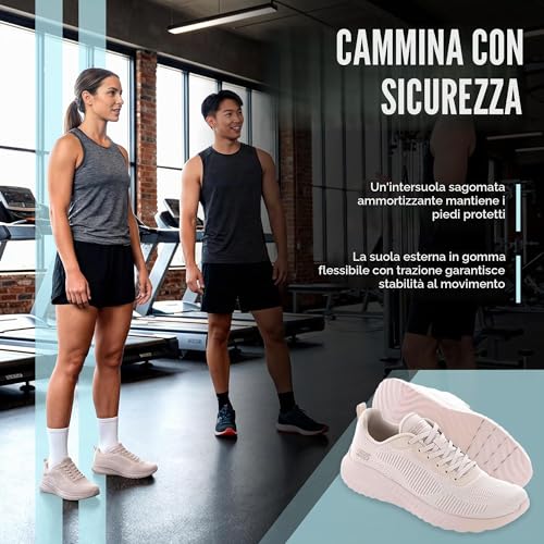 Detalle 2 de Skechers Bobs Squad Chaos, Scarpe da ginnastica Donna Naturale – 39 EU