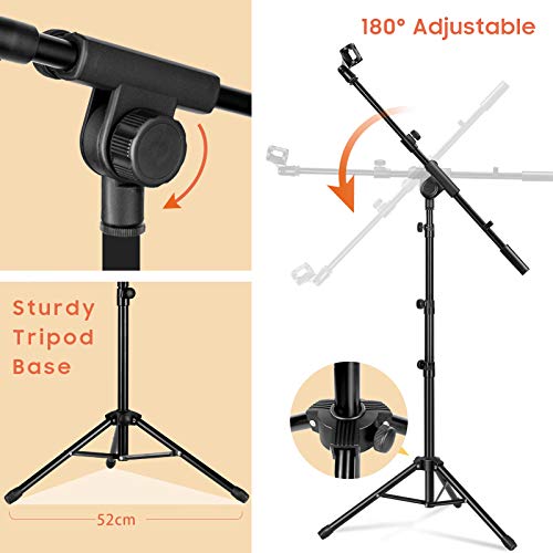Detalle de CAHAYA Pied de Micro 2 en 1 – Réglable, Pliable et Stable