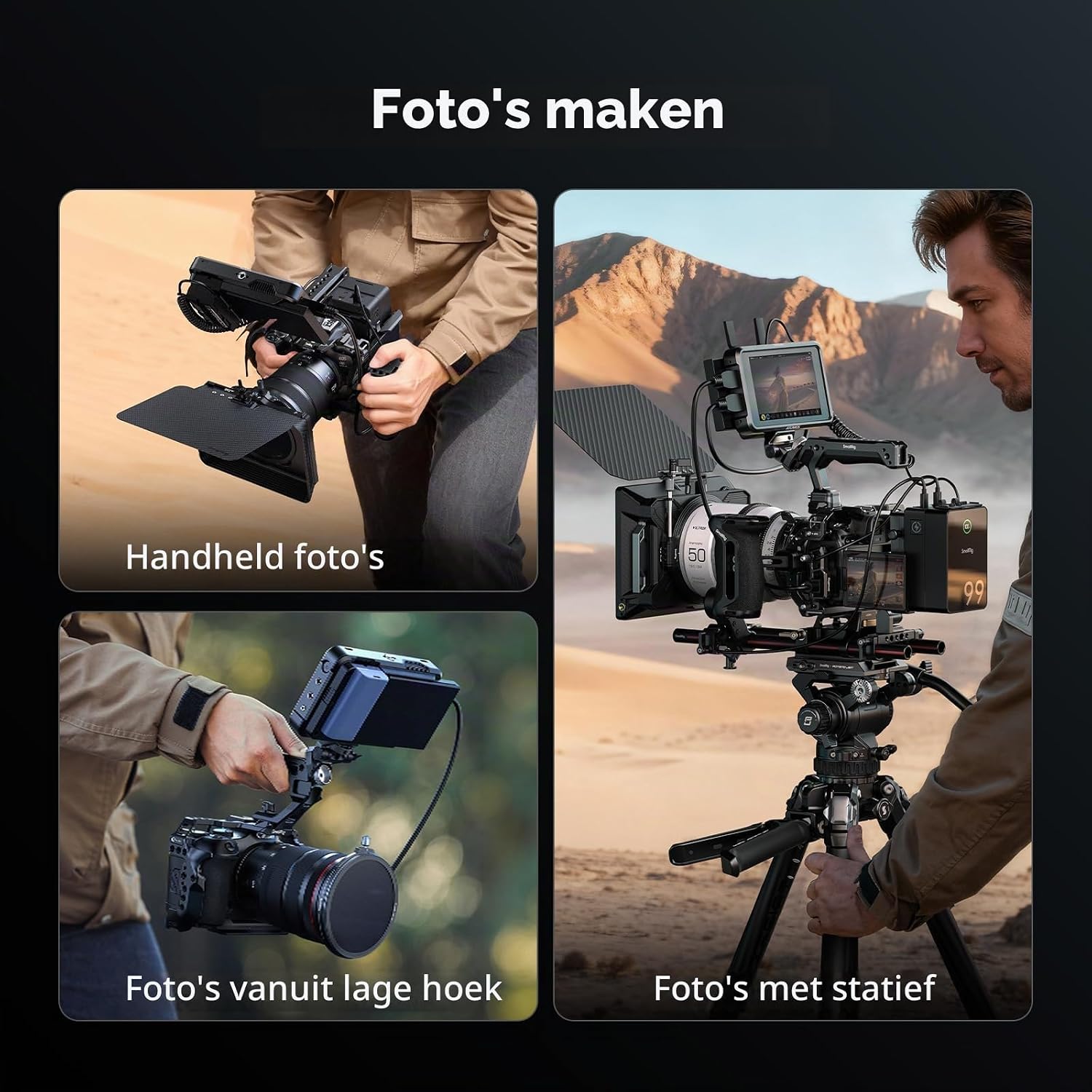 Thumbnail 6 de SMALLRIG 5956 cagekit voor Canon EOS R6 Mark II met handgrepen en Arca-plaat