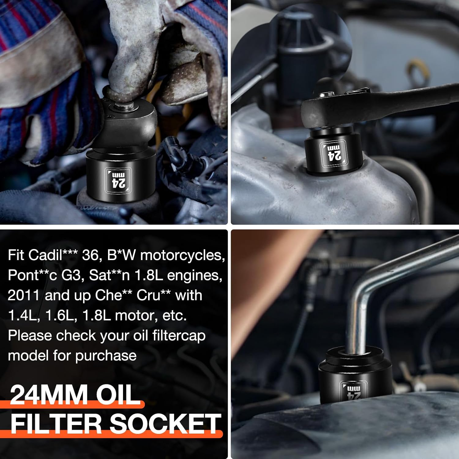 Thumbnail 6 de BLACKROBOT da339414-46c5-47c2-9fbe-252a3df021c2 24mm Low-Profile Oil Filter Socket