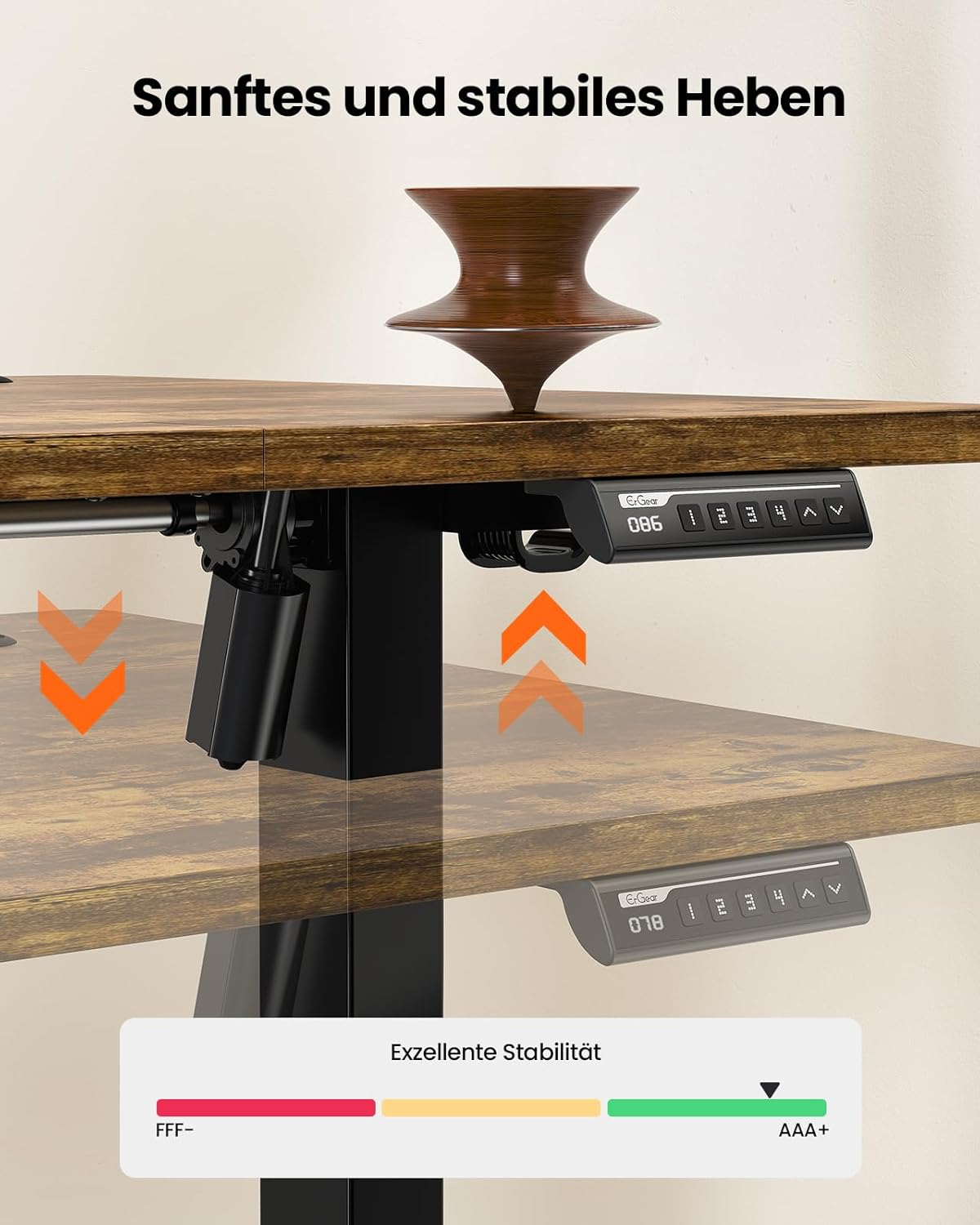 Thumbnail 6 de ErGear Elektrisch höhenverstellbarer Schreibtisch 120x60 cm mit 4 Speicherfunktionen