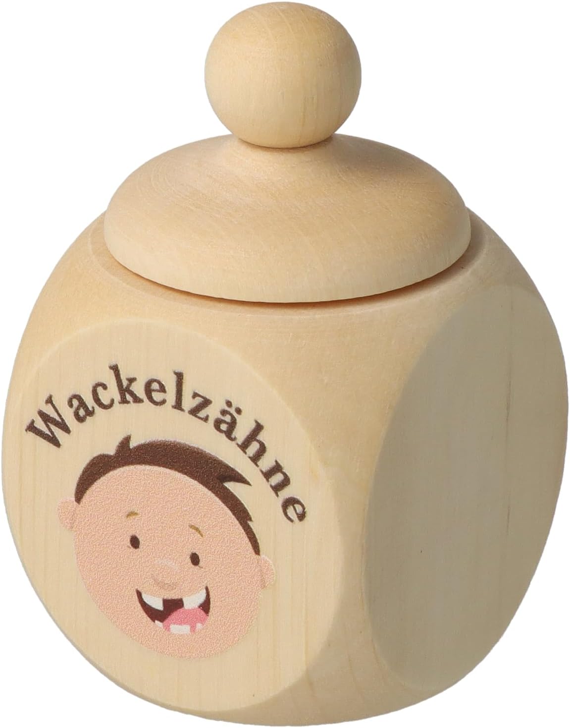 Detalle de Spruchreif Milchzahndose aus Holz mit Deckel und UV-Druck – Zahnfee-Idylle für kleine Erinnerungen