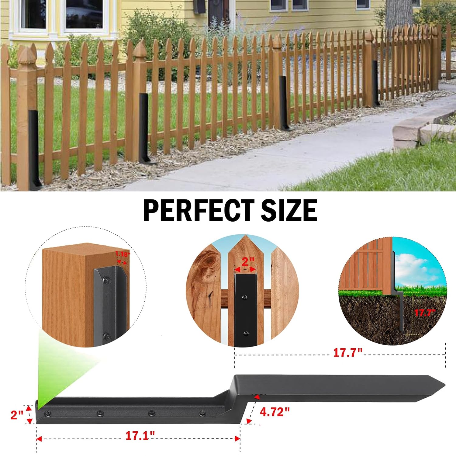 Thumbnail 4 de Anmas Power Heavy Duty Fence Post Repair Stake 33.6