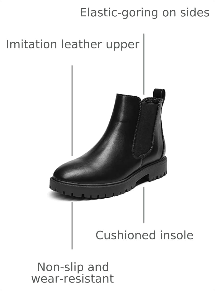 Thumbnail 2 de DREAM PAIRS Women's Chelsea Ankle Boots, Low-Heel Slip-On with Elastic Sides