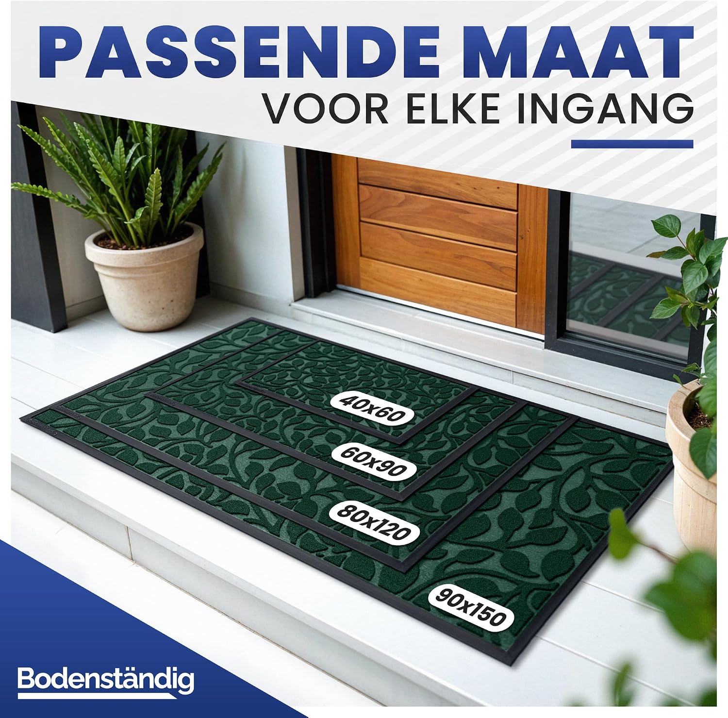 Thumbnail 5 de BODENSTÄNDIG® deurmat buiten antislip 40x60, groen en absorberend