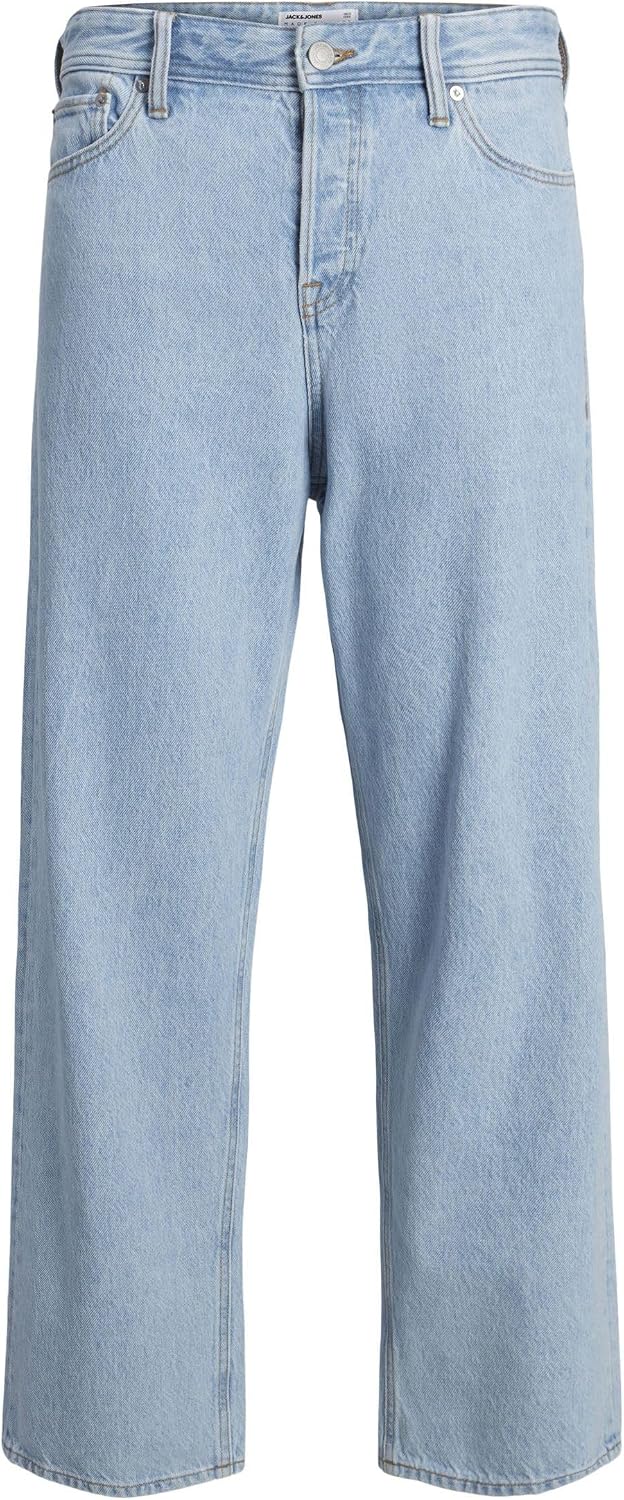 Detalle 2 de JACK & JONES JJIALEX JJ ORIGINAL SBD 755 LN Baggy Fit Jeans – Hohe Taille, Knopfleiste