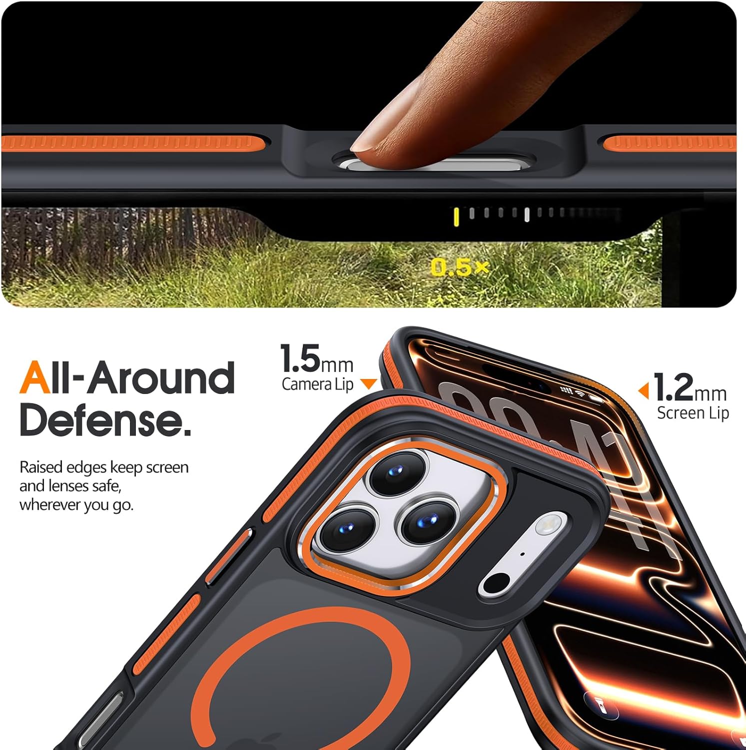 Thumbnail 4 de Misscase iPhone 17 Pro Case with Stand and MagSafe — Orange