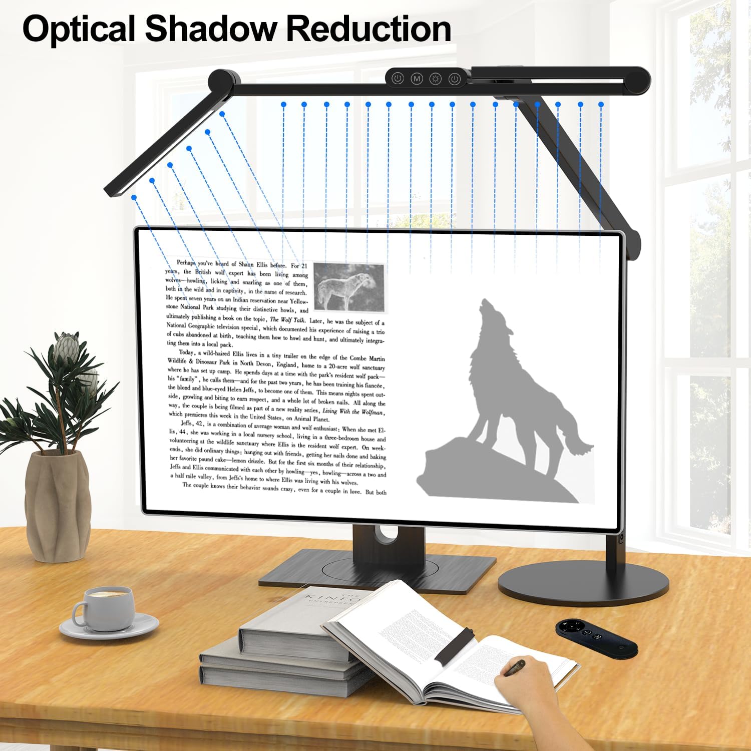 Detalle 1 de Micomlan FDDL09 Architect LED Desk Lamp, 24W with Remote and Adjustable Light Bars