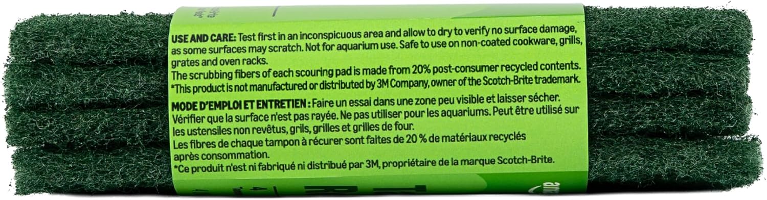 Detalle de Amazon Basics Heavy Duty Scour Pads, Dish Scrubber for Kitchen + Outdoor (4 Count)
