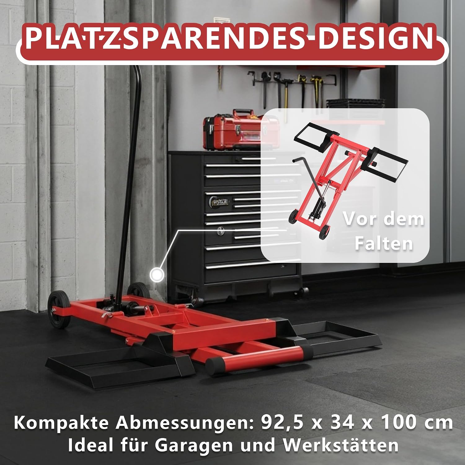 Detalle 2 de UISEBRT Podnośnik hydrauliczny do traktora i kosiarki, 227 kg, do 65,5 cm