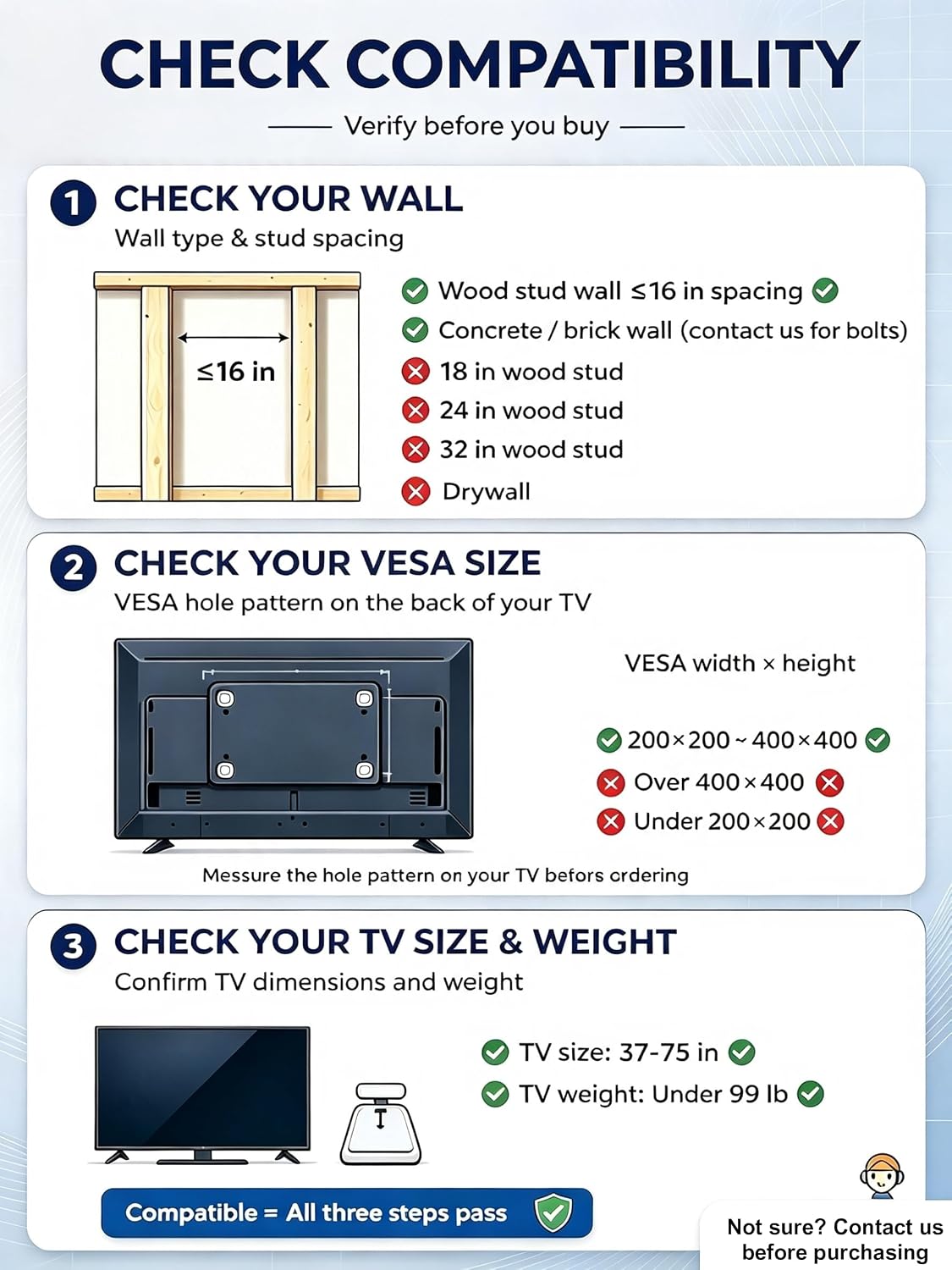 Detalle 2 de USX MOUNT Ultra Slim 1.3in TV Mount