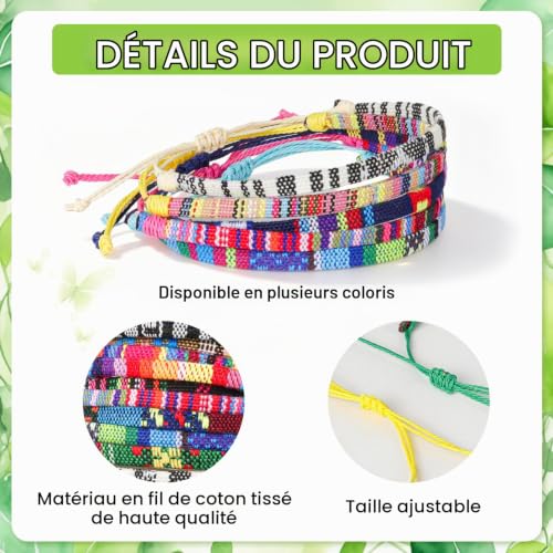 Thumbnail 2 de Coicok 12 Pièces Bracelet Enfant – Bracelets Tressés Réglables Multicolores et faits à la main