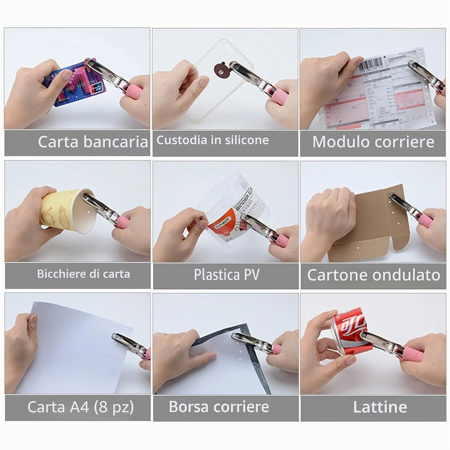 Detalle de IKadiya Perforatore a Foro Singolo con Tenaglia e Punzonatore 6 mm – Strumento maneggevole per scrapbooking e fai-da-te
