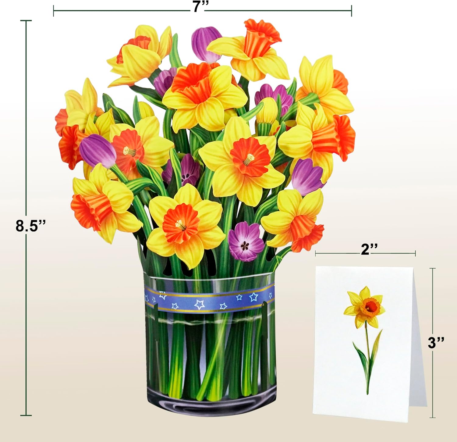 Detalle de CUTPOPUP Narzissenstrauß Geburtstagskarte – 3D Popup Karte, 18x22,5 cm, Muttertag/Liebe