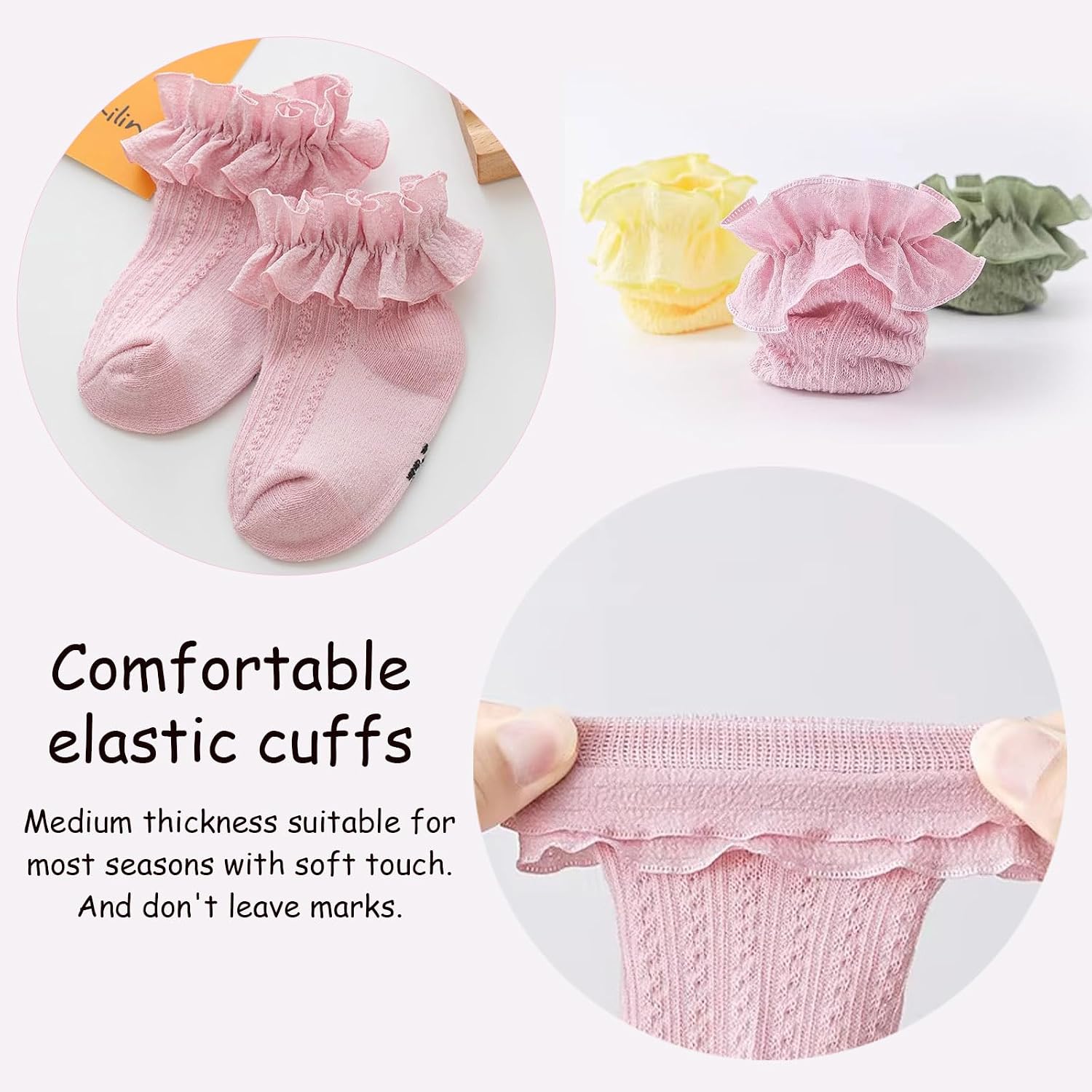 Thumbnail 4 de DRESHOW Infant Ruffle Lace Non-slip Socks
