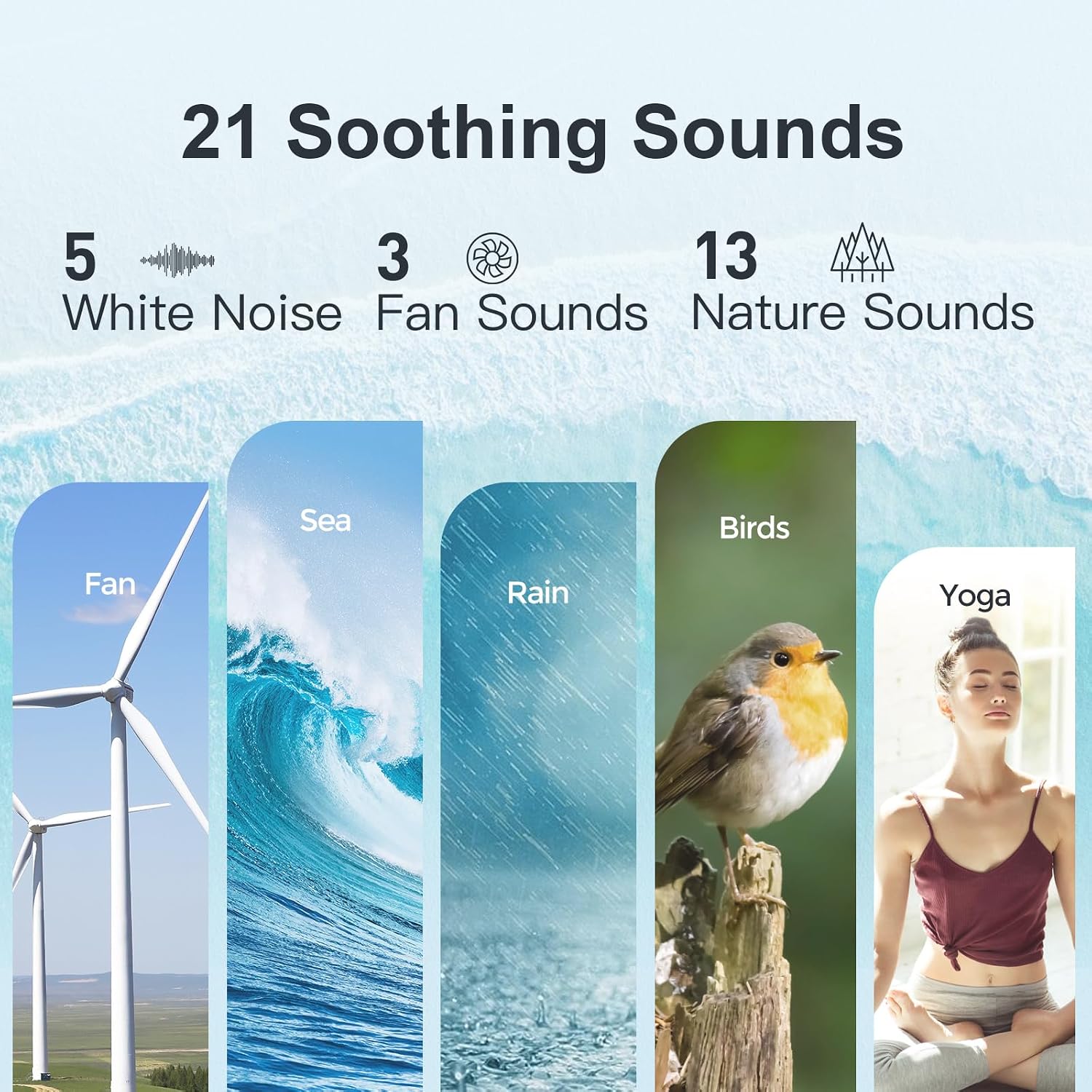 Detalle de ANJANK Sound Machine Alarm Clock with 21 Sounds