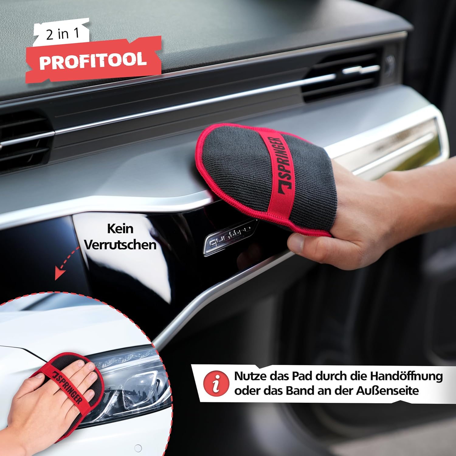 Detalle de SPRINGER ZX1100 – 2x Applikator Pads: fusselfrei, schonend und vielseitig
