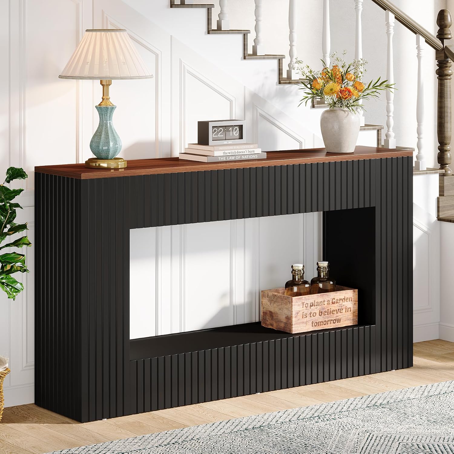 Detalle de Tribesigns J0313 Modern Console Table, 55-Inch, Two-Tier Storage