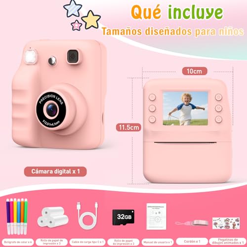 Thumbnail 5 de Yidoroye Cámara de impresión instantánea infantil 5 en 1 con pantalla 2.4" HD (3 a 10/12 años)