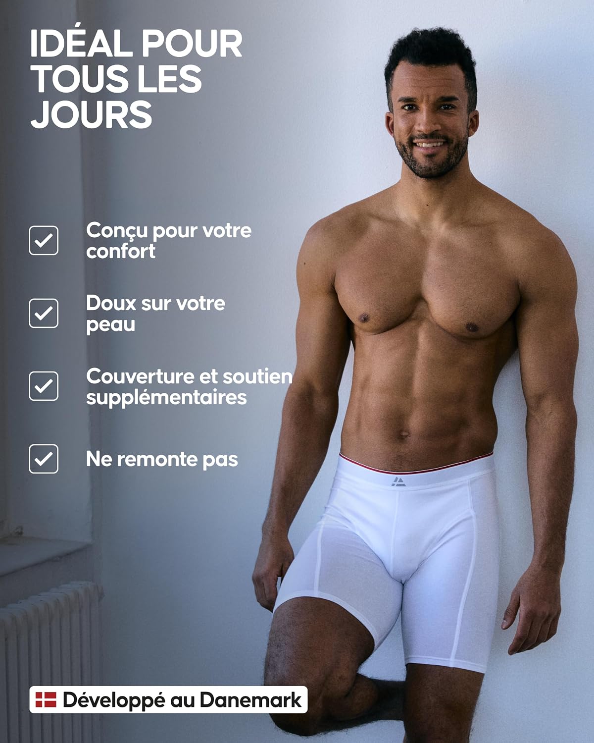 Thumbnail 6 de DANISH ENDURANCE Boxer homme bambou extra long – caleçon respirant, lot de 3