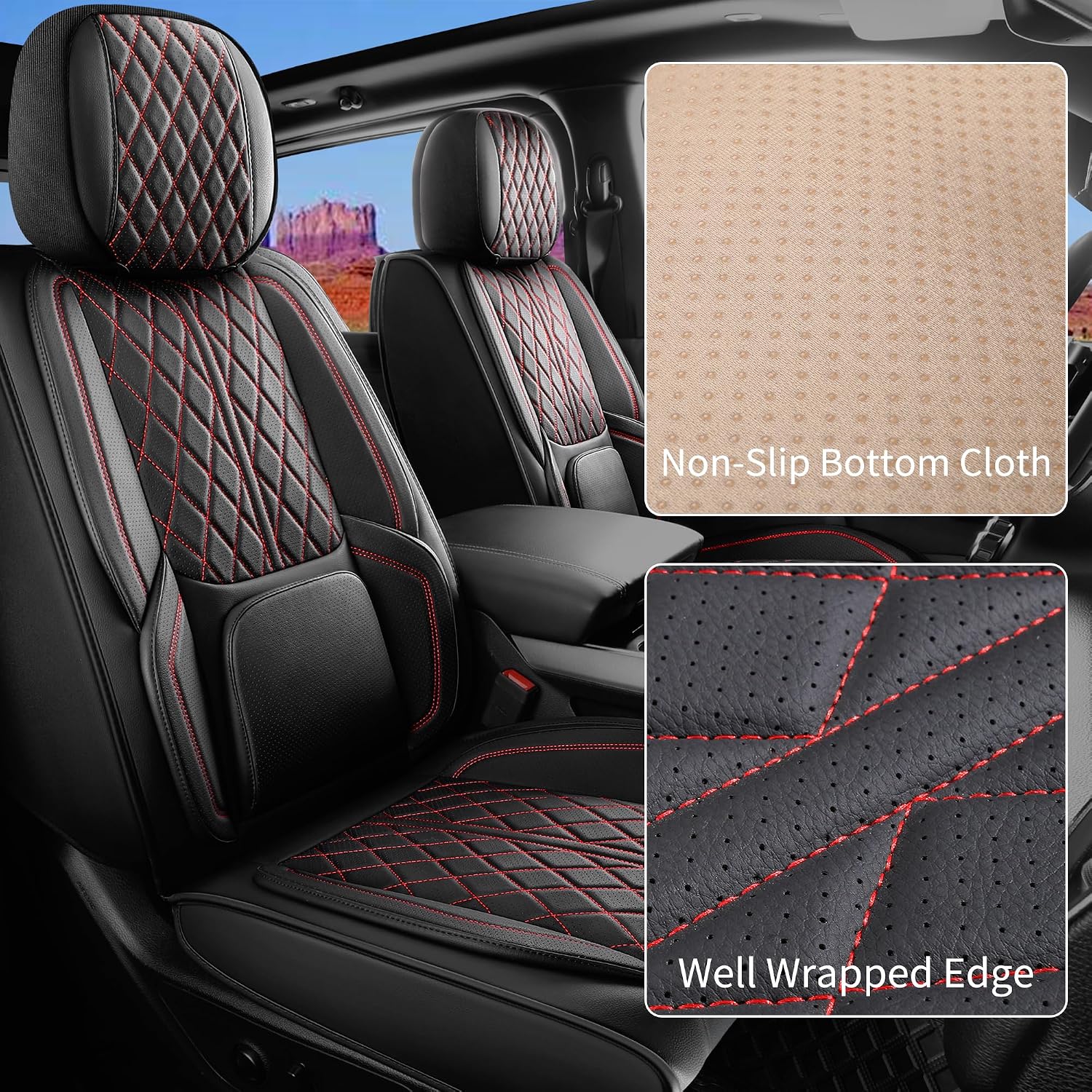 Detalle 2 de DuDuWang Car Seat Covers, Faux Leather