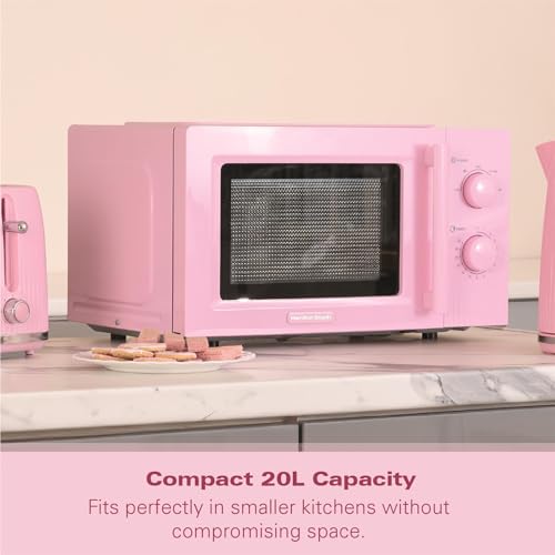Thumbnail 6 de Hamilton Beach HBMX20F Microwave – 20L, 800W, Flamingo Pink (Manual Dial)