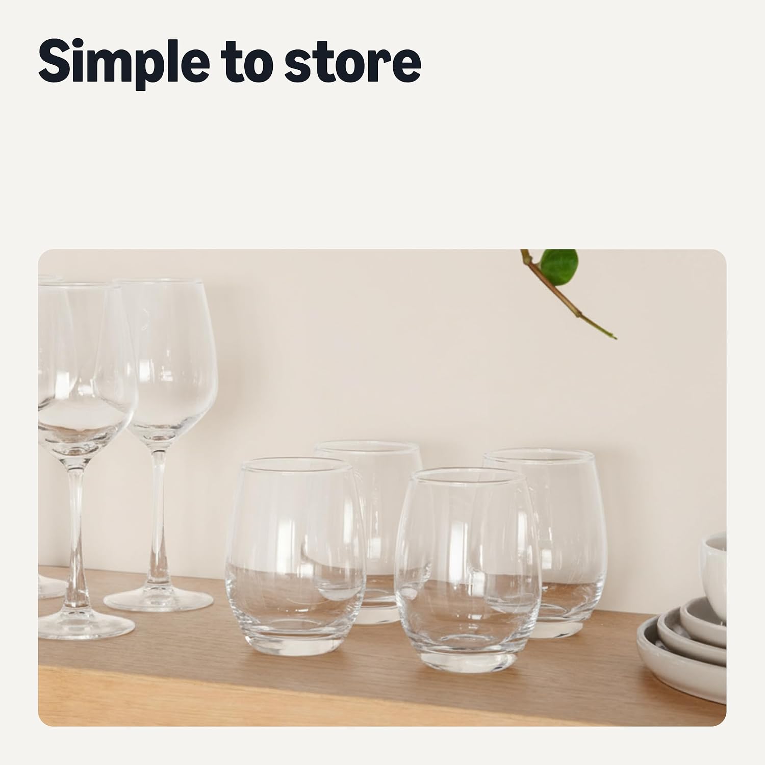 Thumbnail 4 de Amazon Basics 6‑piece Stemless Wine Glasses 🍷