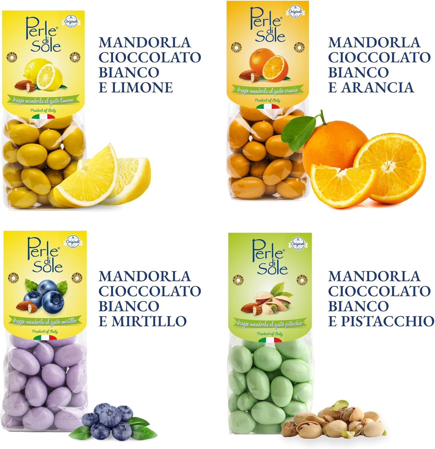 Thumbnail 6 de Perle di Sole – Confetti Dragées Mandorla al Limone, 150 g: mandorle tostate ricoperte di cioccolato bianco al limone, senza glutine