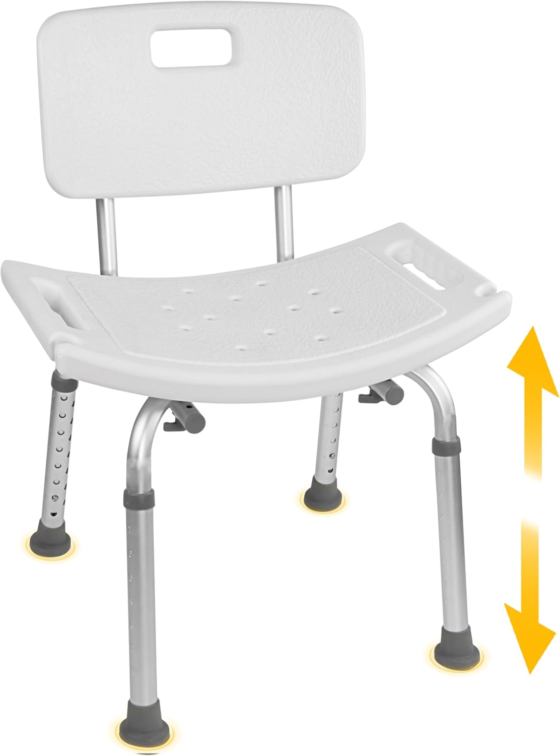 Detalle de Vaunn M725N-AAWH-CHVM Adjustable Shower Chair with Removable Back