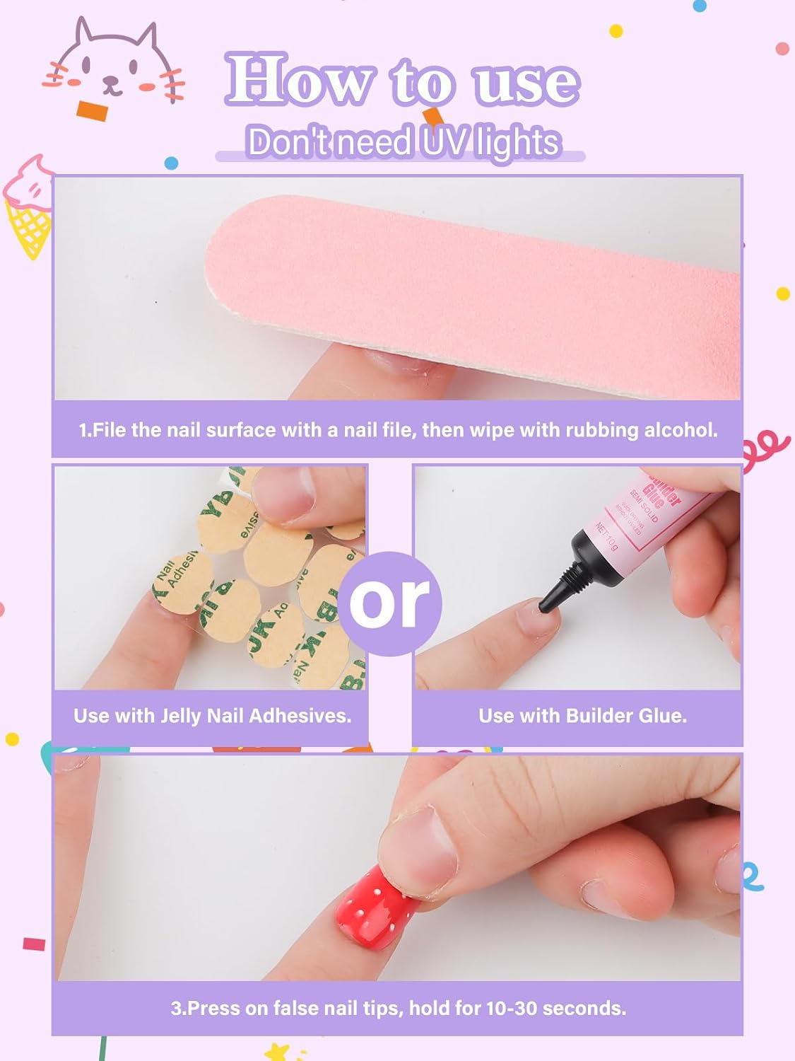 Thumbnail 3 de Kids press on nails set, 78 pieces