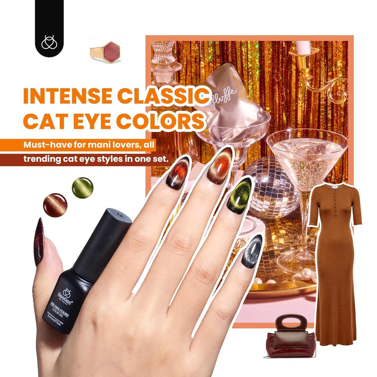 Detalle 2 de Beetles Cat Eye Gel Nail Polish Set 20 Colors ๐