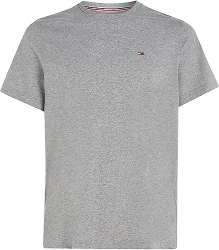 Detalle de Tommy Jeans Camiseta TJM Original Slim Fit de manga corta – Gris Light Grey Heather, talla M