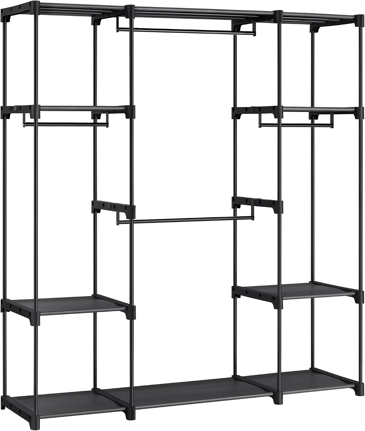 Detalle de SONGMICS RYLAN RYG036B02 Clothes Wardrobe, 4 Hanging Rods, Ink Black