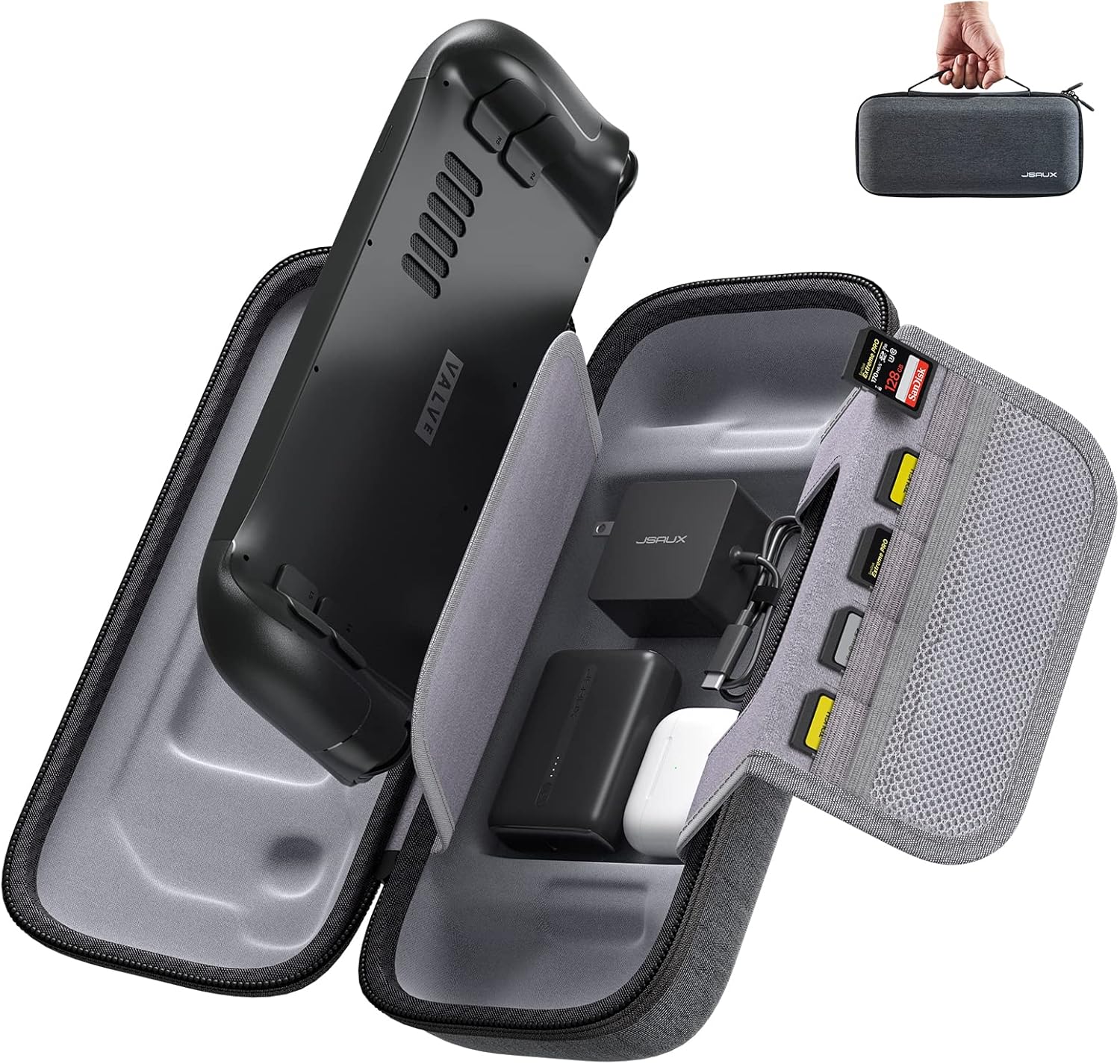 Thumbnail 6 de JSAUX Custodia rigida con scomparti per Steam Deck, ROG Ally e ROG Ally X (BG0106X)