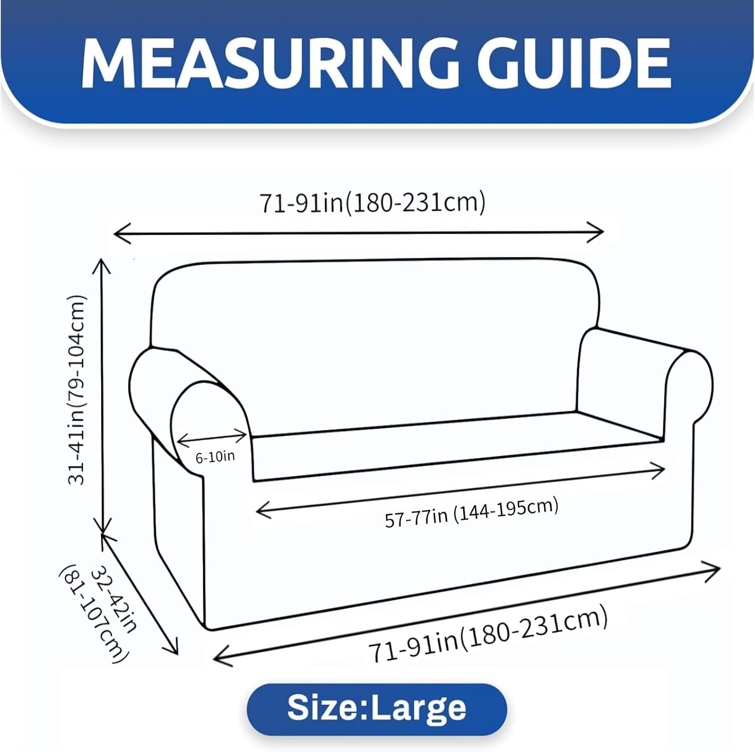 Detalle de YEMYHOM Large Jacquard Sofa Cover, High-Stretch Light Gray 3-Cushion Slipcover
