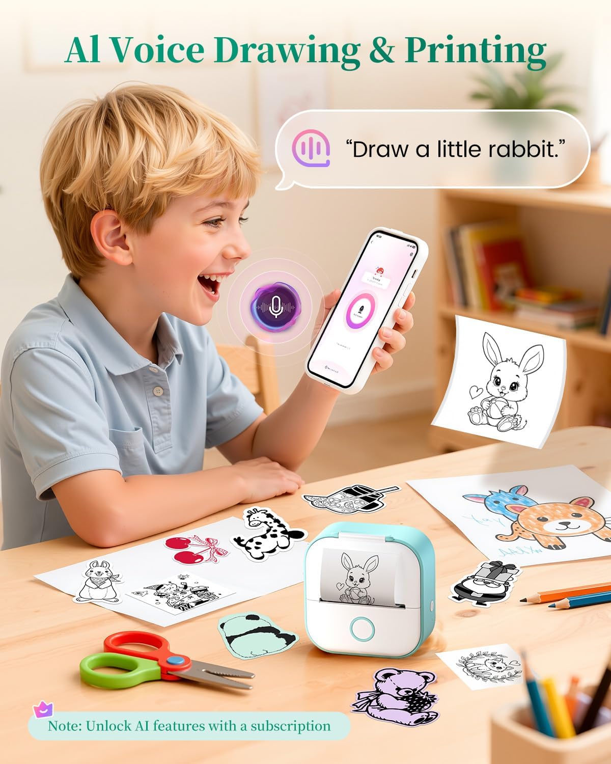 Thumbnail 5 de T02 Mini Drucker Thermodrucker 3,39×3,39×1,42 Zoll