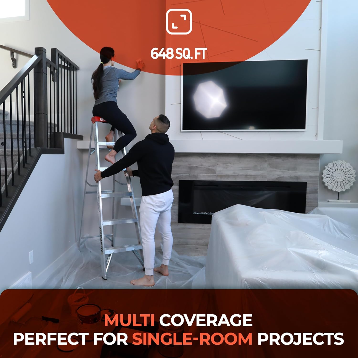 Thumbnail 3 de Caelum Star CS 6 Pack Plastic Dust Sheets for Decorating (3.6 x 2.7m / 12 x 9 ft)