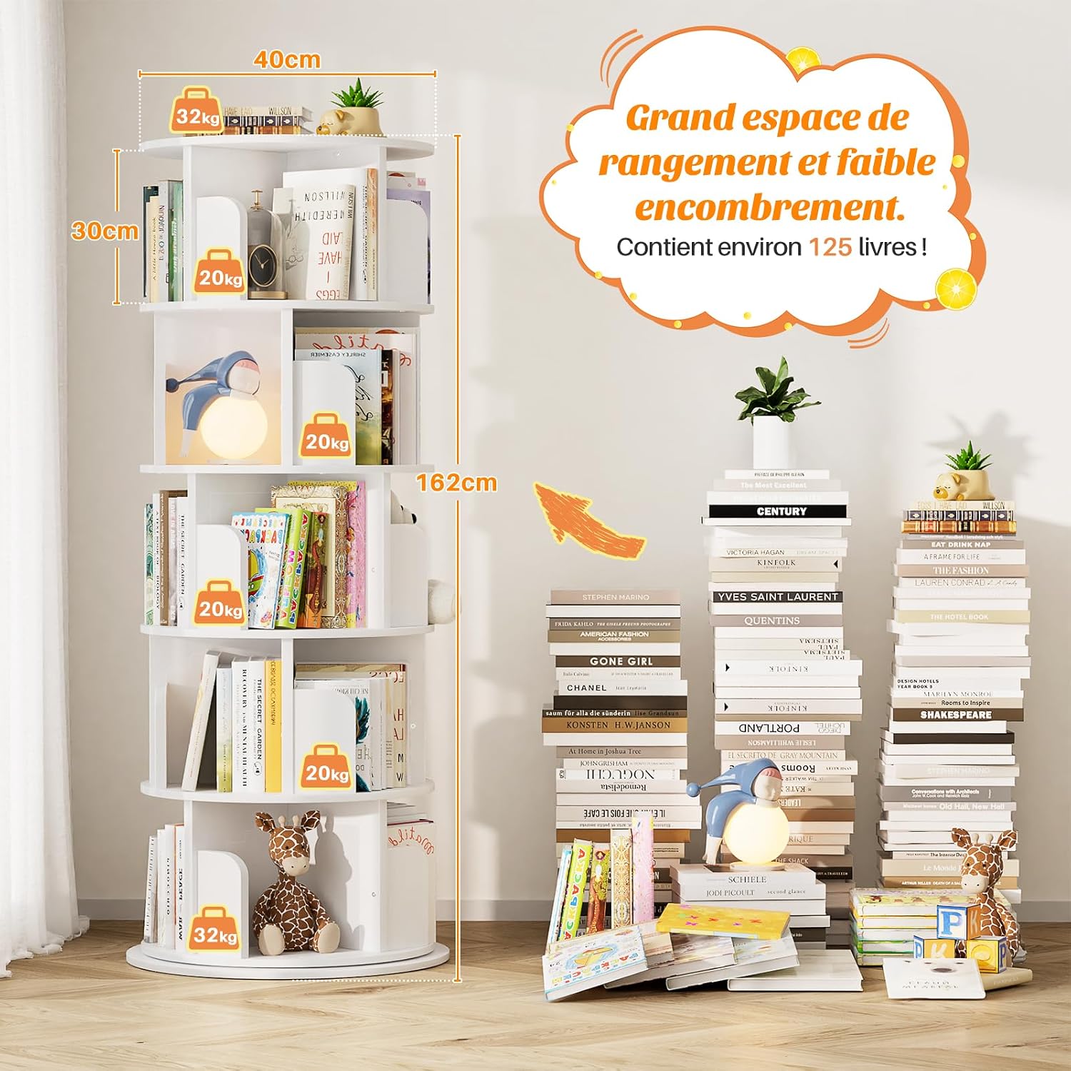Thumbnail 2 de iSunirm Bibliothèque rotative à 5 Niveaux
