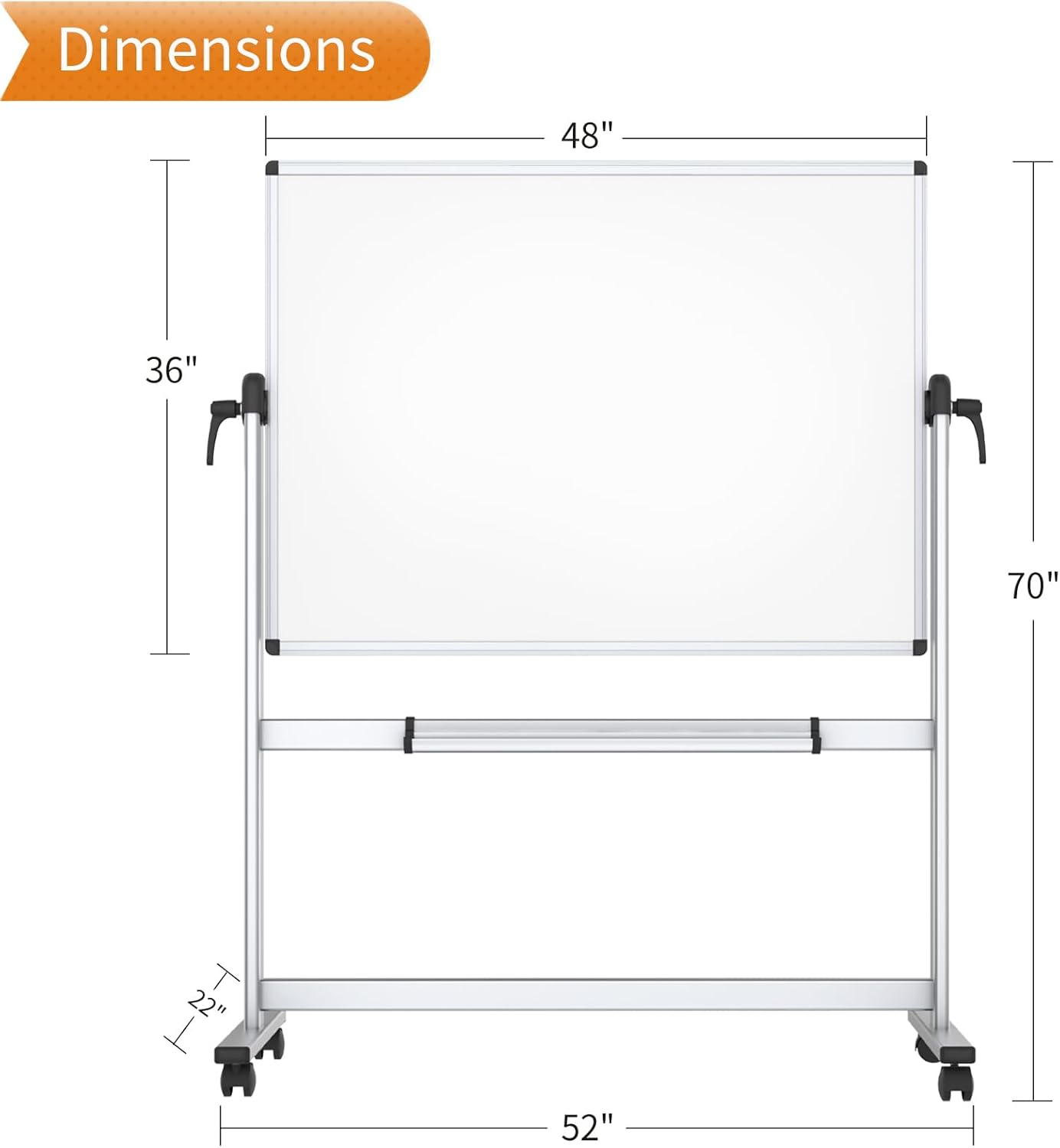 Thumbnail 1 de VIZ-PRO Doppelseitiges Mobiles Whiteboard 120x90 cm 📋