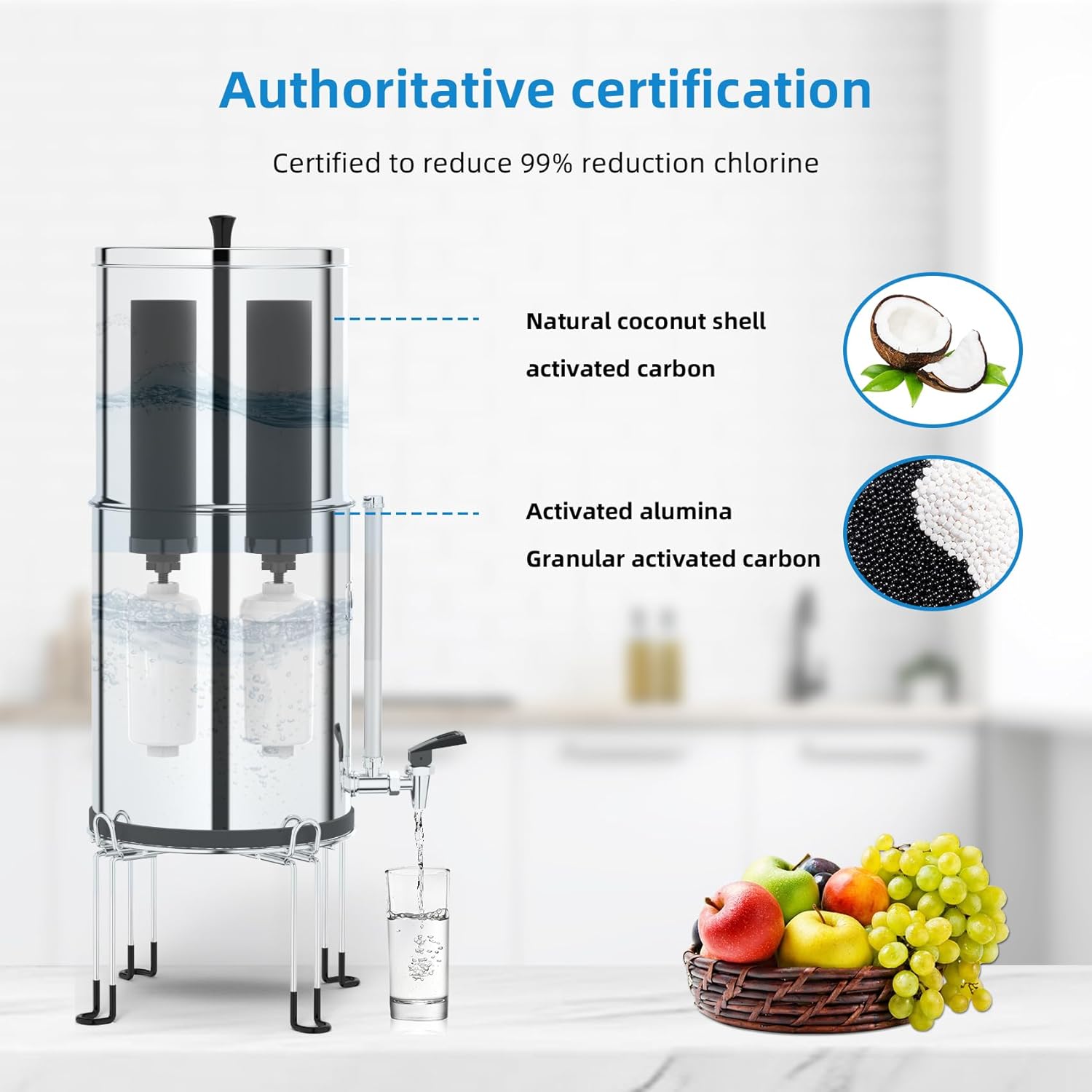 Detalle de Virego Gravity Water Filters for Berkey: Replacement BB9-2 Black & PF-2 Fluoride for Berkey Systems