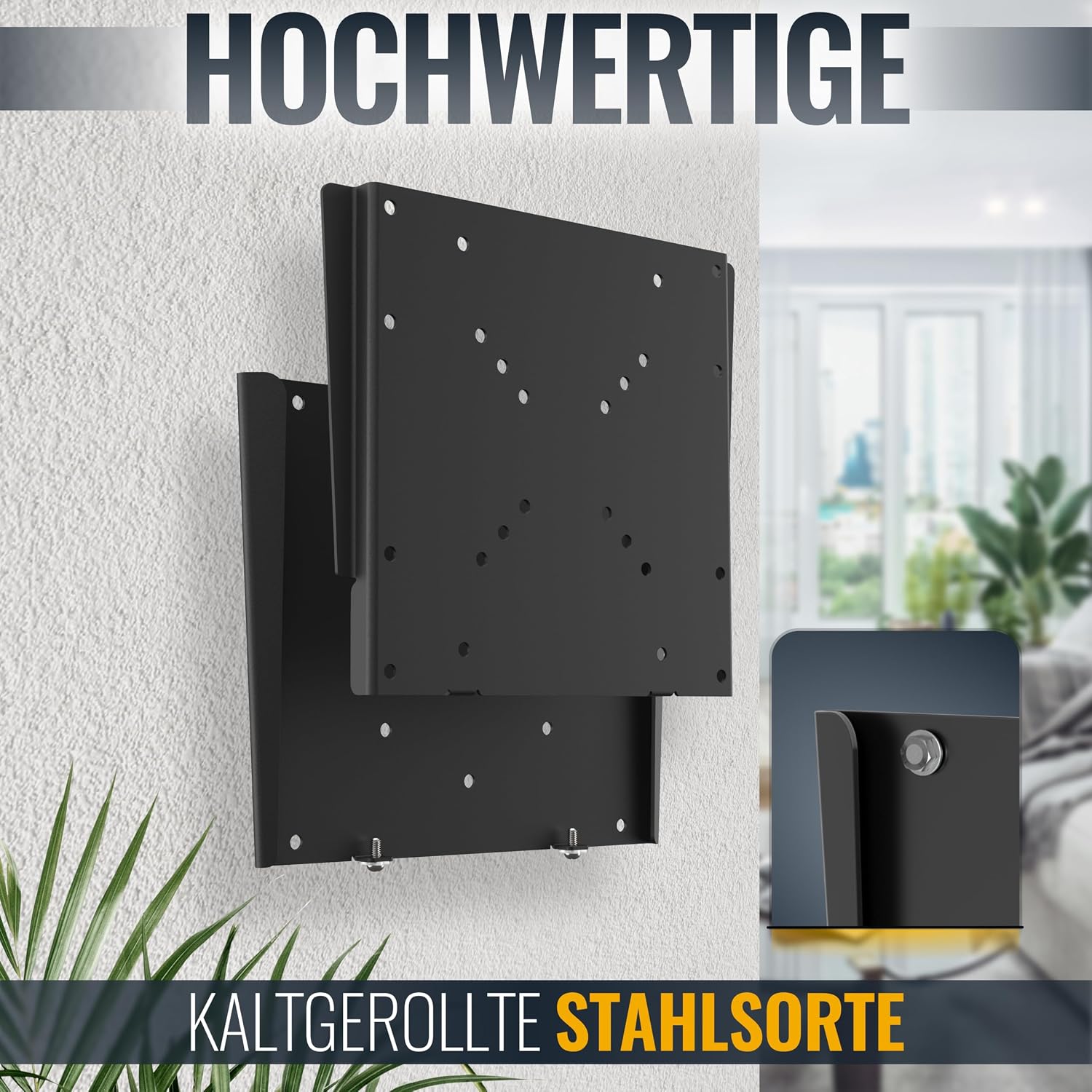 Detalle 2 de RICOO TV Wandhalterung F0522 – Ultra-schlanke Wandhalterung für 32–55 Zoll, VESA 200x200, max. 30 kg